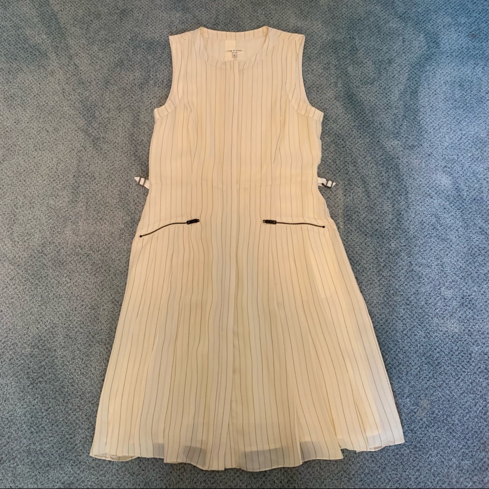 rag & bone Cream and Black Pinstriped Dress